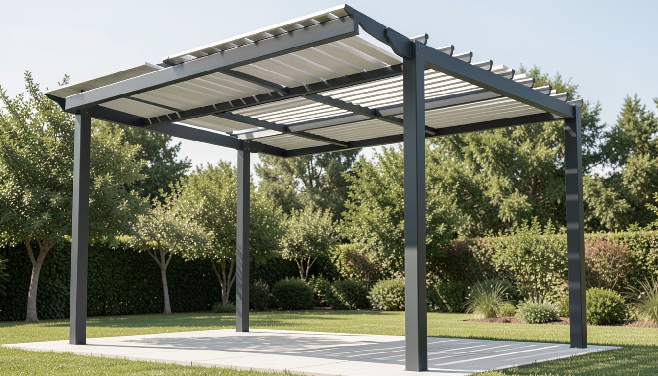 Pergola bioclimatica a lamelle — colore Antracite