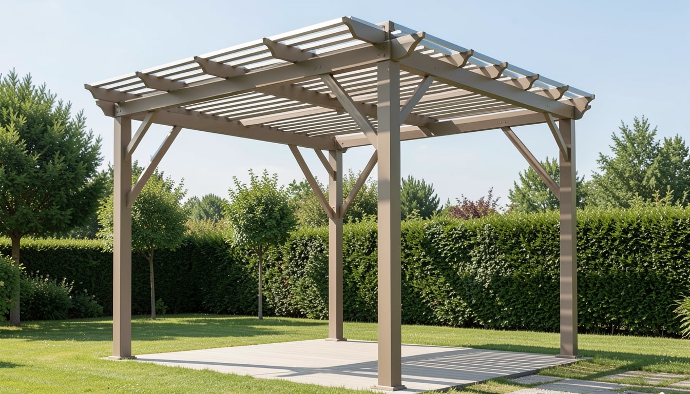 Pergola bioclimatica a lamelle — colore Taupe